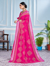 Pink Cotton Silk Printed Saree